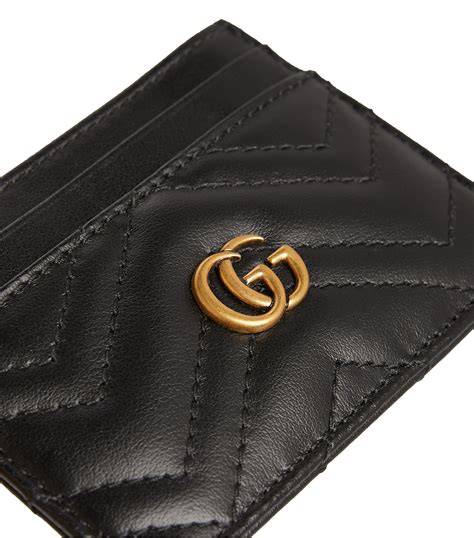 petite marmont leather card case gucci|Gucci Marmont card wallet.